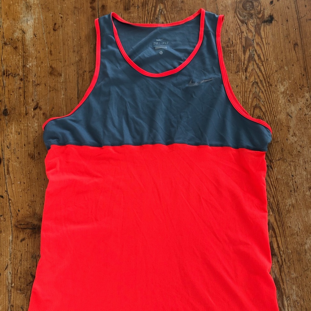 Men’s NIKE dry fit tank - neon orange and grey